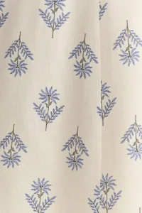 TRENDYOLMiLLA Mavi flower patterned A-line Midi Size Weaving linen blended  Skirt - Image 3