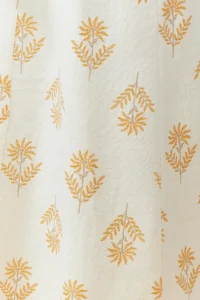 TRENDYOLMiLLA Ecru flower patterned A-line Midi Size Weaving linen blended Skirt - Image 4