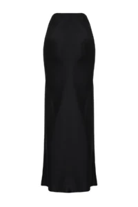 TRENDYOLMiLLA Black Satin Fish Shape Maxi Size Weaving Skirt - Image 7