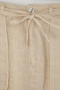 TRENDYOLMiLLA Beige 100% Linen Pocket Detail Mini Skirt - Image 6