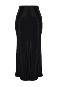 TRENDYOLMiLLA Black A-line Midi Satin Skirt - Image 7