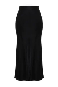 TRENDYOLMiLLA Black A-line Midi Satin Skirt - Image 8