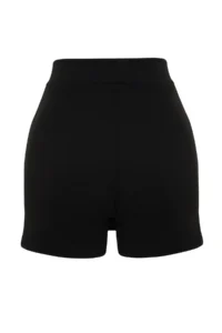 TRENDYOLMİLLA Black slit A-line/Life Opening Flexible Knitting Mini Shorts Skirt - Image 8