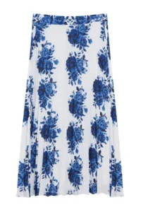 TRENDYOLMİLLA Navy Blue Weaving Rose Patterned Pleated Skirt - Image 6