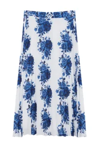 TRENDYOLMİLLA Navy Blue Weaving Rose Patterned Pleated Skirt - Image 7