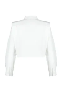 TRENDYOLMİLLA Ecru Sleeves Padded Stone Crop Weaving Shirt - Image 8