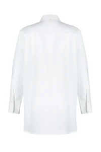 TRENDYOLMİLLA Ecru Front Stone Detailed Regular Normal Pattern Weaving Shirt - Image 8