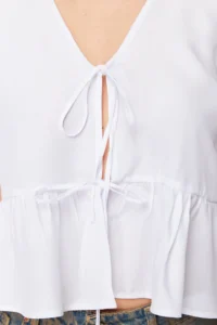 TRENDYOLMİLLA Ecru Front Binding Detailed Oversized Weaving Shirt - Image 5