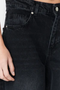 TRENDYOLMİLLA Black Low Waist Loose Baggy 100% Cotton Non-Stretch jeans - Image 5