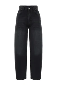 TRENDYOLMİLLA Black Low Waist Loose Baggy 100% Cotton Non-Stretch jeans - Image 7