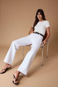 TRENDYOLMİLLA White High Waist Wide Leg Wide Leg 100% Cotton Non-Stretch jeans - Image 2