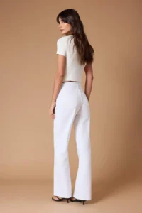 TRENDYOLMİLLA White High Waist Wide Leg Wide Leg 100% Cotton Non-Stretch jeans - Image 4