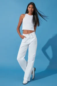 TRENDYOLMİLLA White High Waist Wide Leg Wide Leg 100% Cotton Non-Stretch jeans - Image 5
