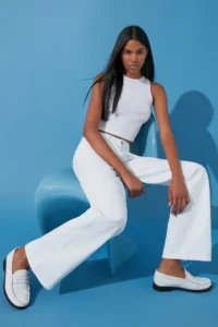 TRENDYOLMİLLA White High Waist Wide Leg Wide Leg 100% Cotton Non-Stretch jeans - Image 7