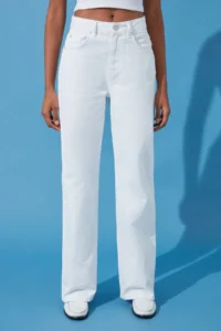 TRENDYOLMİLLA White High Waist Wide Leg Wide Leg 100% Cotton Non-Stretch jeans - Image 8