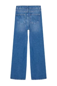 TRENDYOLMİLLA Mavi Ripped High Waist Wide Leg Wide Leg 100% Cotton Non-Stretch jeans - Image 12