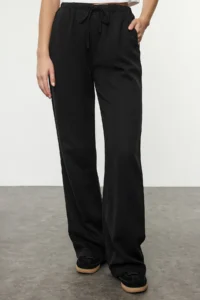 TRENDYOLMİLLA More Sustainable Black 100% Tencel™ Elastic Waist High Waist jeans - Image 4