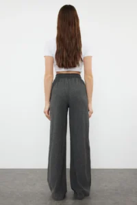 TRENDYOLMİLLA Anthracite Wide Leg Flexible Knitting Pants - Image 6