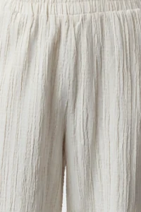 TRENDYOLMİLLA Ecru Elastic Waist textured Material Bootcut Weaving Pants - Image 4