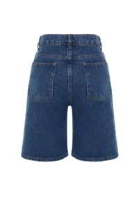 TRENDYOLMİLLA Mavi Cargo with pocket Regular Waist denim Bermuda - Image 8