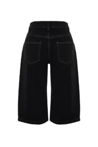 TRENDYOLMİLLA Black High Waist denim Bermuda - Image 8