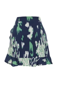TRENDYOLMiLLA Navy Blue Patterned Skirt Frilly Viscose Weaving Skirt Look Shorts - Image 8