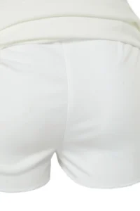 TRENDYOLMiLLA White Slit Detailed Arched Mini Size Weaving Skirt Look Shorts - Image 8