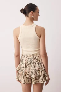 TRENDYOLMiLLA Mink animals/Snake Patterned Viscose Skirt with flywheel Shorts Skirt - Image 4