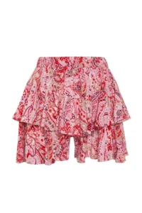 TRENDYOLMiLLA Rejection Shawl pattern Frilly Waist Tire Detailed Viscose Weaving Shorts - Image 7