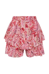 TRENDYOLMiLLA Rejection Shawl pattern Frilly Waist Tire Detailed Viscose Weaving Shorts - Image 8