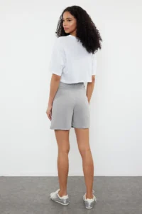TRENDYOLMiLLA Gray 100% Tencel™ pleated denim Shorts - Image 5