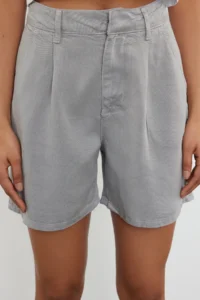 TRENDYOLMiLLA Gray 100% Tencel™ pleated denim Shorts - Image 6