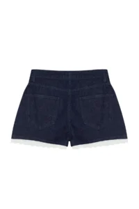 TRENDYOLMiLLA Dark Blue More Sustainable Hem Detailed High Waist Denim Mini Shorts - Image 8
