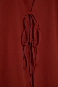 TRENDYOLMİLLA Brick Rejection Oversized Front tied up Blouse And Wide Leg Pants Weaving Top and Bottom Set - Image 7