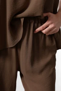TRENDYOLMİLLA Brown Sleeveless Weaving Blouse Weaving Top and Bottom Set - Image 9