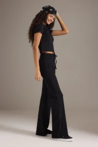 TRENDYOLMİLLA Black Fitted Flexible Knitting Bottom - Top Set - Image 2