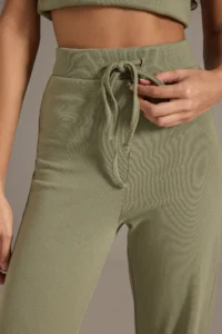 TRENDYOLMİLLA Khaki Fitted Flexible Knitting Bottom - Top Set - Image 3