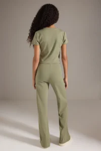 TRENDYOLMİLLA Khaki Fitted Flexible Knitting Bottom - Top Set - Image 4