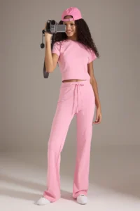 TRENDYOLMİLLA Pink Fitted Flexible Knitting Bottom - Top Set