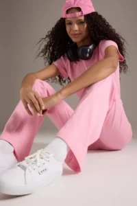 TRENDYOLMİLLA Pink Fitted Flexible Knitting Bottom - Top Set - Image 2