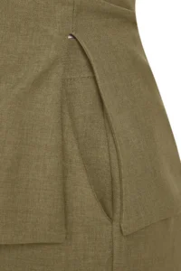 TRENDYOLMİLLA Khaki linen look Strapless Blouse and Pants Weaving Top and Bottom Set - Image 7