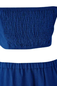 TRENDYOLMİLLA Indigo Linen Content Weaving Blouse Pants Top and Bottom Set - Image 6