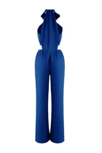 TRENDYOLMİLLA Indigo Linen Content Weaving Blouse Pants Top and Bottom Set - Image 7