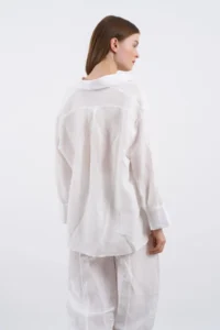TRENDYOLMİLLA White Shirt And Elastic Waist Pants linen look Weaving Bottom - Top Set - Image 5