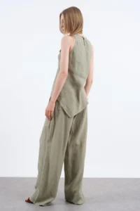 TRENDYOLMİLLA Khaki Sleeveless Blouse and Pants Weaving Bottom - Top Set - Image 3