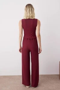 TRENDYOLMİLLA Burgundy  Knitting Bottom - Top Set - Image 4
