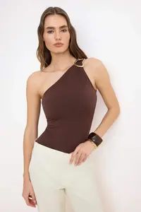 TRENDYOLMİLLA Dark Brown with buckle Accessory Detailed Fitted Flexible Knitting Bodysuit .D.00001 - Image 2