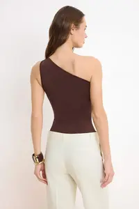 TRENDYOLMİLLA Dark Brown with buckle Accessory Detailed Fitted Flexible Knitting Bodysuit .D.00001 - Image 4
