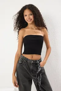 TRENDYOLMİLLA Black-White 2 Sets Paket Fitted Flexible Knitting Crop Bustier - Image 5