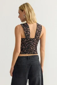 TRENDYOLMİLLA Multicolored Asymmetric Collar Fitted Flexible Knitting Blouse - Image 5